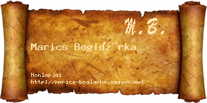 Marics Boglárka névjegykártya